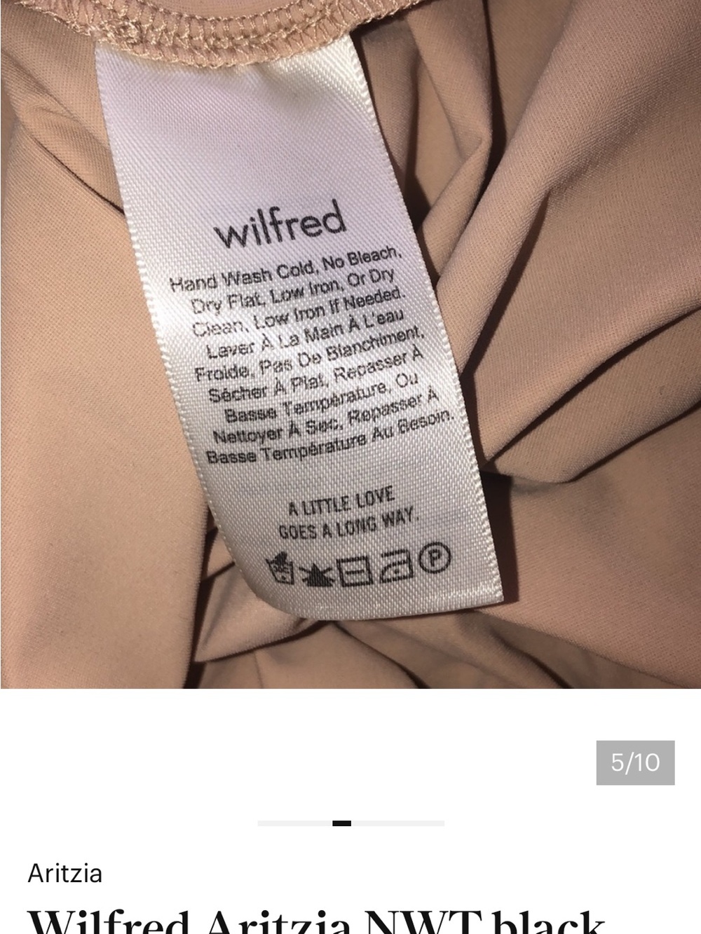 New Wilfred Aritzia Janvry Black Nude Lace Long-Sleeve Mini Dress - Picture 13 of 14